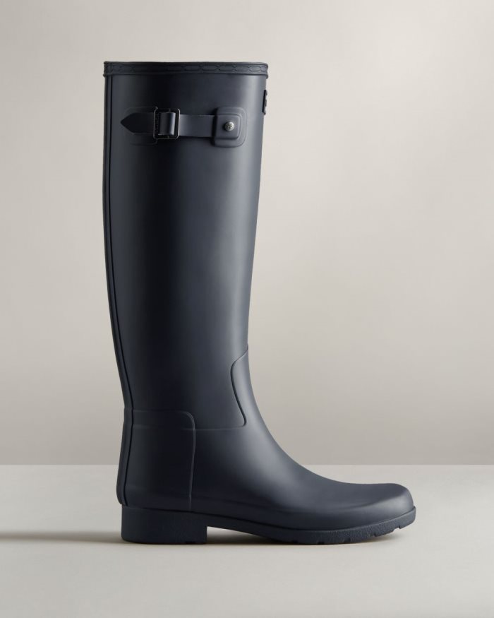 Navy Women's Hunter Refined Slim Fit Tall Rain Boots | igaRYRtw