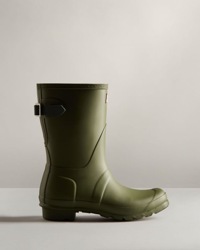 Olive / Green Women's Hunter Short Back Adjustable Rain Boots | LLrjbZ6U