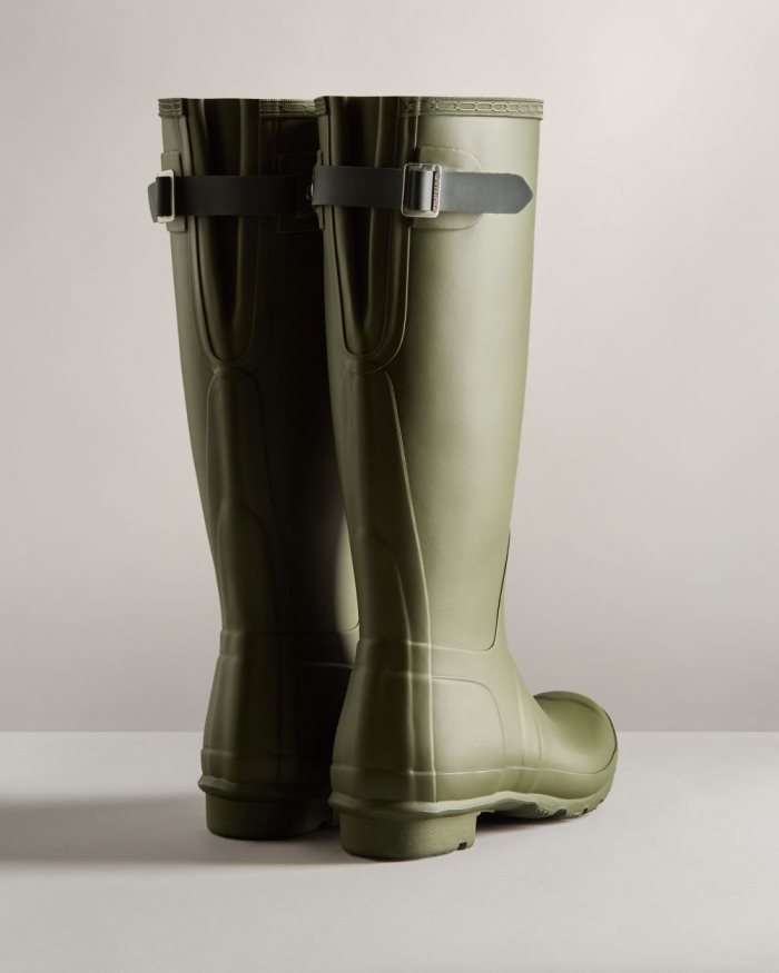 Olive / Green Women's Hunter Tall Back Adjustable Rain Boots | 9IqxJgFw