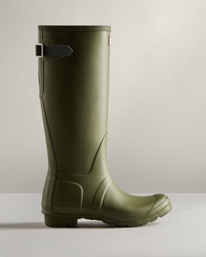 Olive / Green Women's Hunter Tall Back Adjustable Boots | EkEFirzV