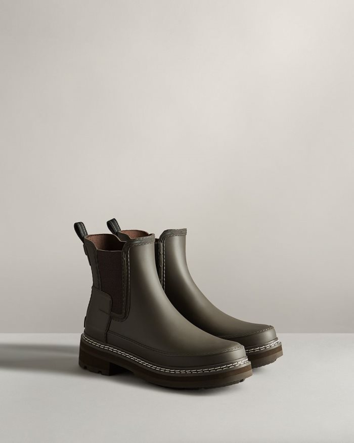 Olive Women's Hunter Refined Stitch Detail Rain Boots | Q36Z1Ikf