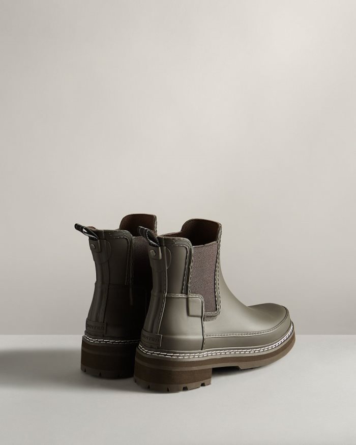 Olive Women's Hunter Refined Stitch Detail Rain Boots | Q36Z1Ikf