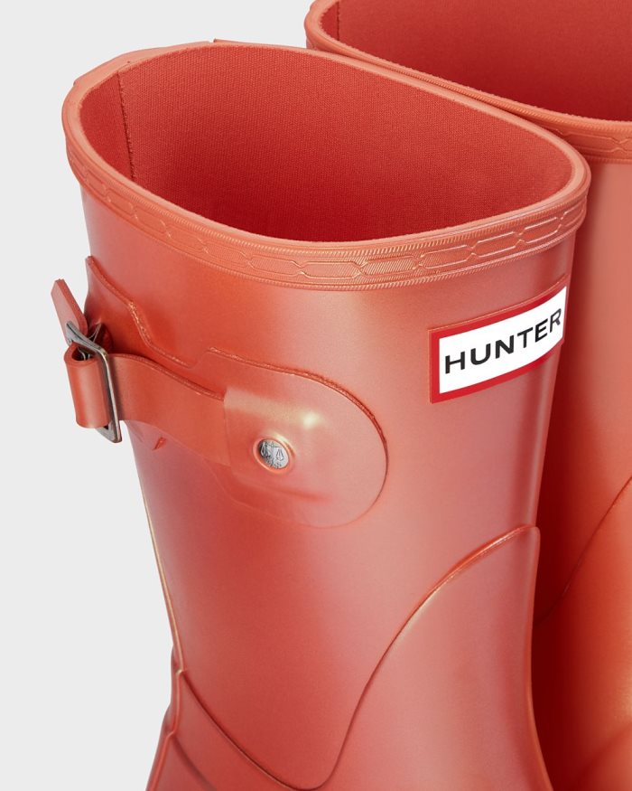 Orange Women's Hunter Nebula Short Rain Boots | pL96oojl