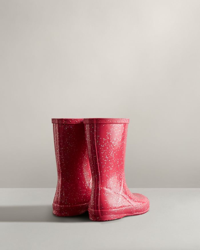 Pink Kids' Hunter First Classic Giant Glitter Rain Boots | yktnThlD