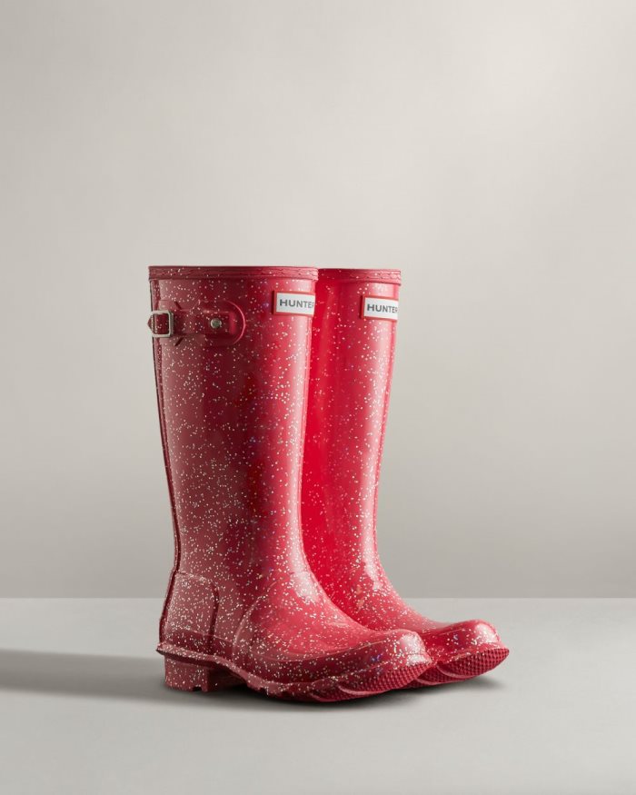 Pink Kids' Hunter Giant Glitter Rain Boots | 4ta0hvlS