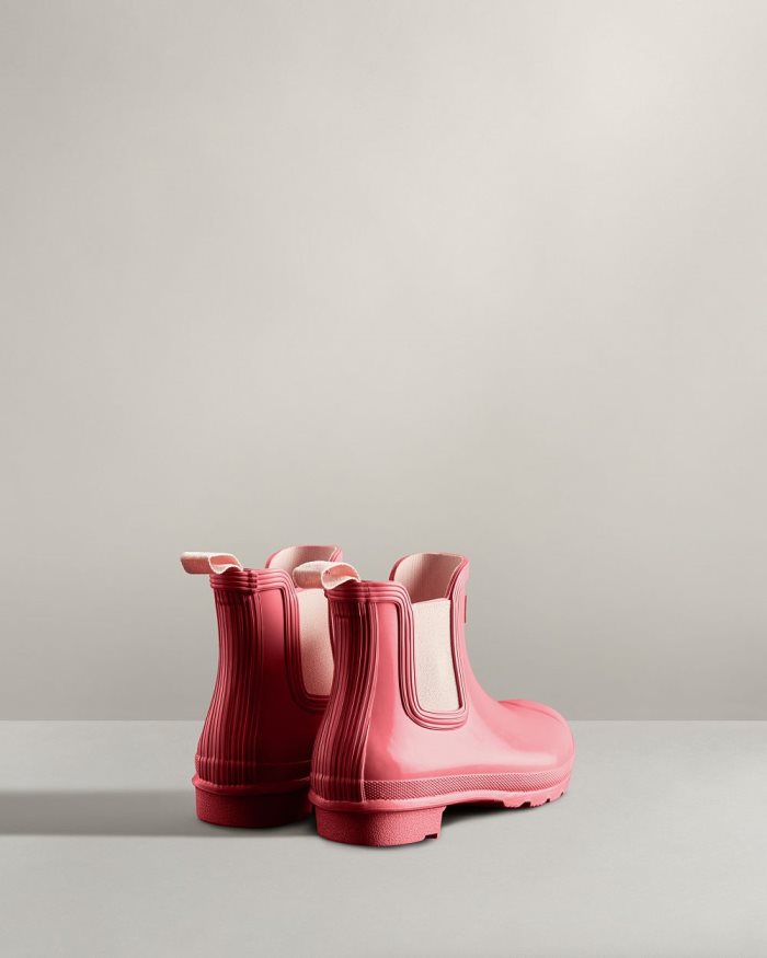 Pink / Pink Women's Hunter Original Gloss Rain Boots | LOXQLBY3