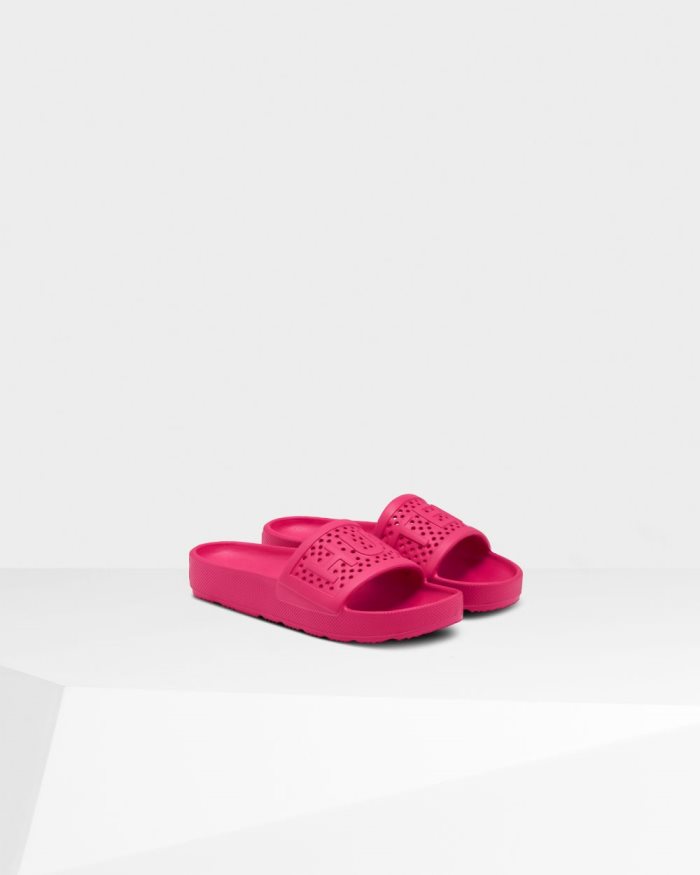 Pink Women's Hunter Lightweight Moulded Slides | W4SJQvwV