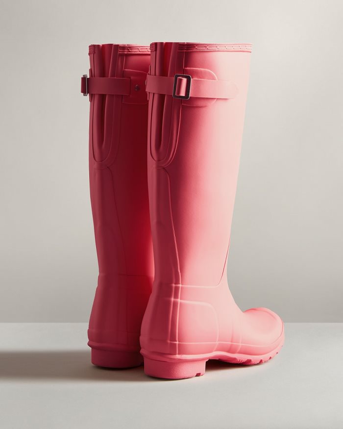 Pink Women's Hunter Tall Back Adjustable Rain Boots | pdLHRoaB