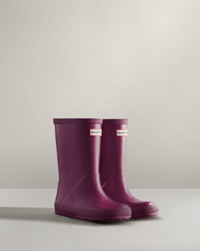 Purple Kids' Hunter Original First Classic Gloss Rain Boots | 8IMVq4Ke