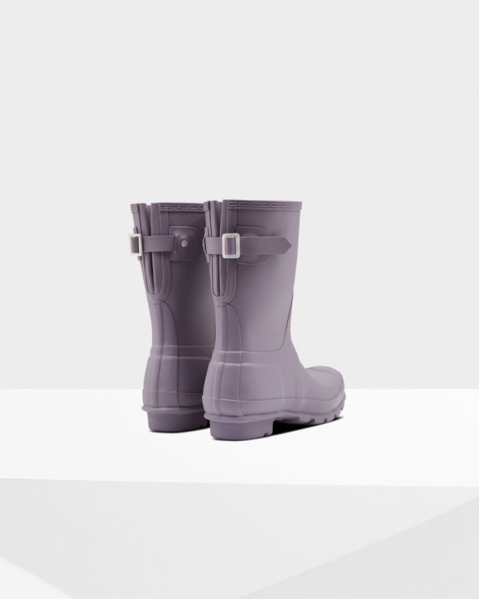 Purple Women's Hunter Short Back Adjustable Rain Boots | 5J6R6u97