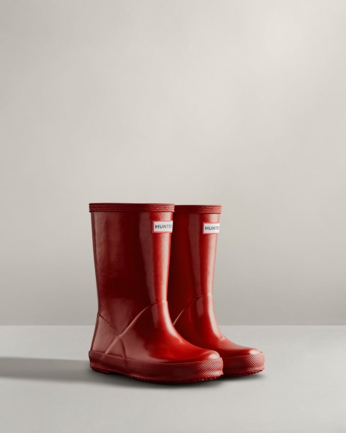 Red Kids' Hunter Original First Classic Gloss Rain Boots | kNqMXSxF