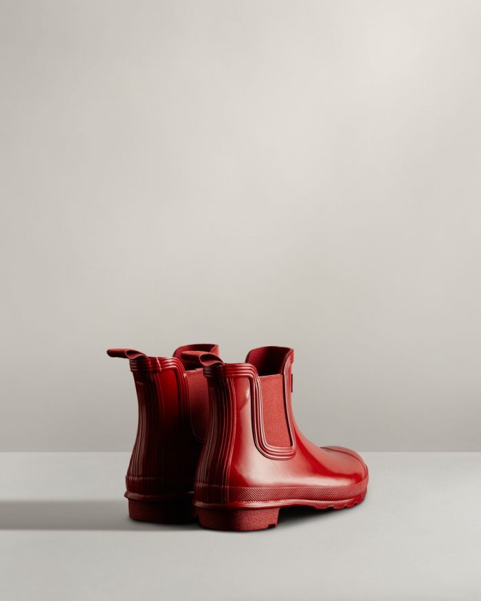 Red Women's Hunter Original Gloss Chelsea Boots | f5870if3