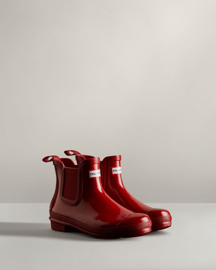 Red Women's Hunter Original Gloss Rain Boots | xbfqpIek