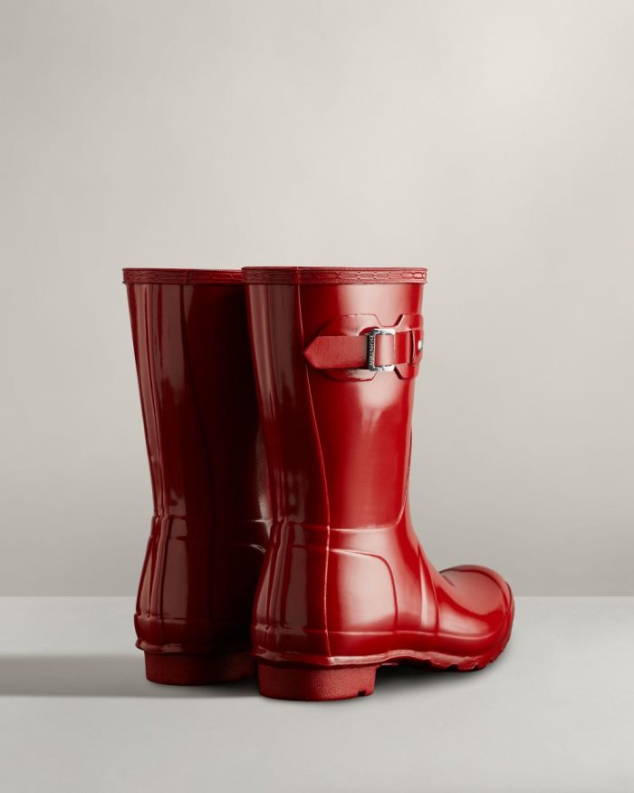 Red Women's Hunter Original Short Gloss Rain Boots | qcwlRPSt