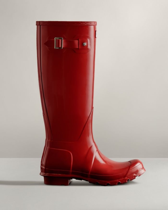 Red Women\'s Hunter Original Tall Gloss Rain Boots | 5F36wnoC