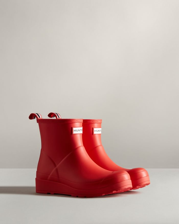 Red Women's Hunter Play Short Rain Boots | HEDSpzi2