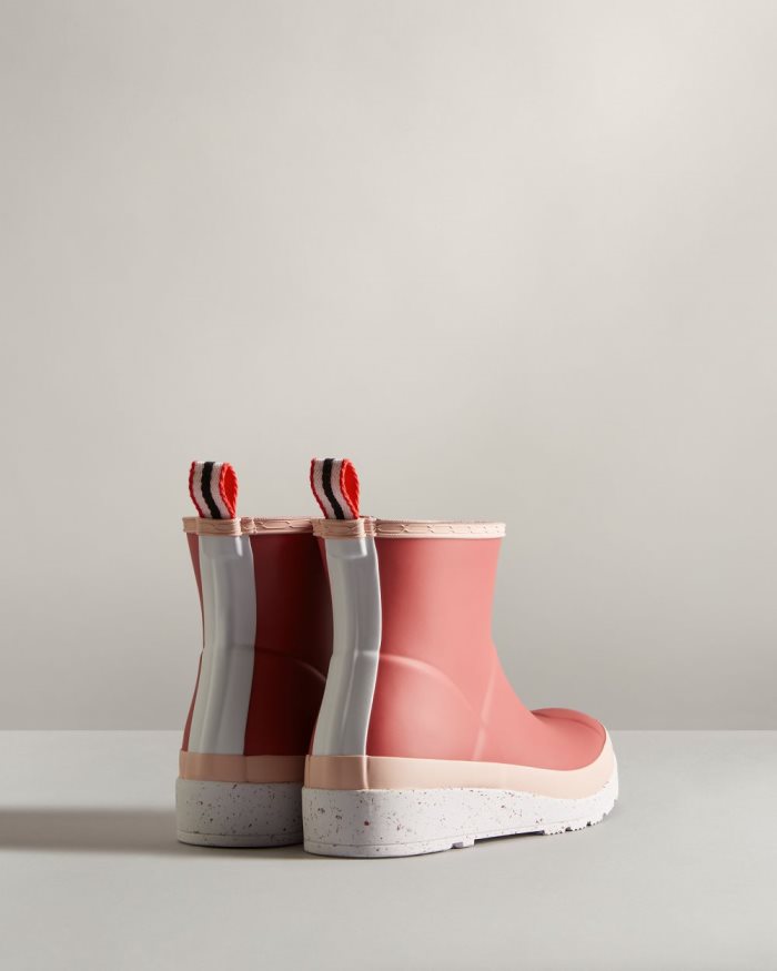 Rose / Pink / White Women's Hunter Play Short Speckle Rain Boots | KnUBNb84