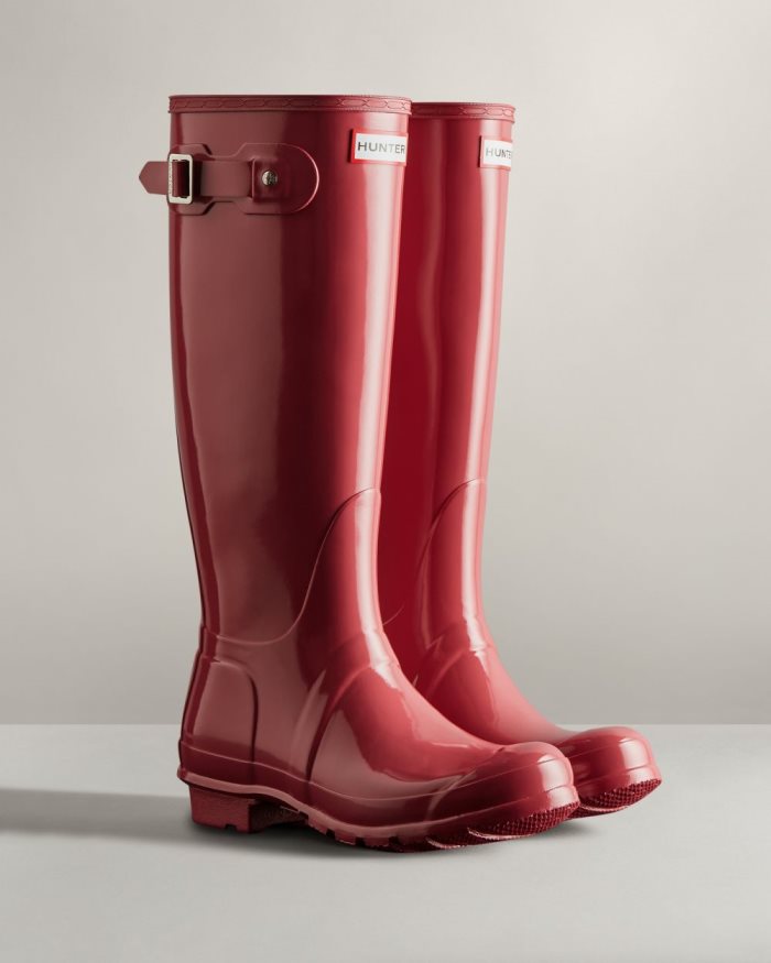 Rose Women's Hunter Original Tall Gloss Rain Boots | 4047pXkt