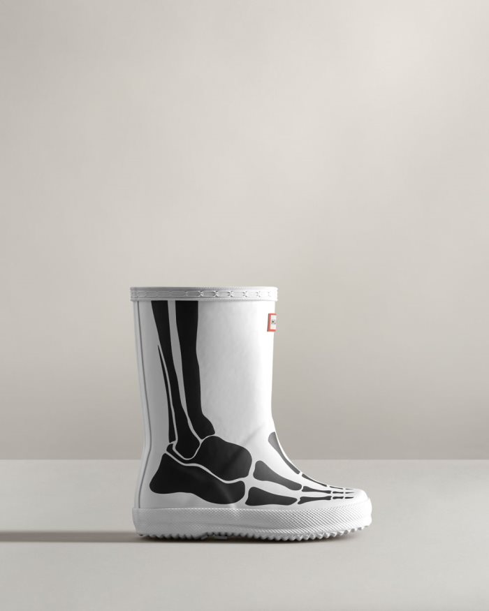 White Kids' Hunter First Classic Skeleton Rain Boots | NjgEa5AH