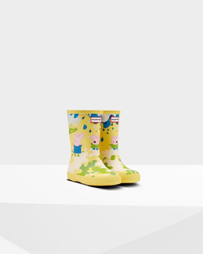 Yellow Kids' Hunter First Peppa Pig Muddy Puddles Rain Boots | yf2QxiAi