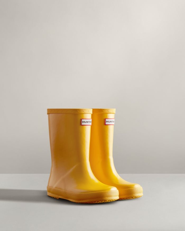 Yellow Kids' Hunter Original First Classic Gloss Rain Boots | hfVKrCL9