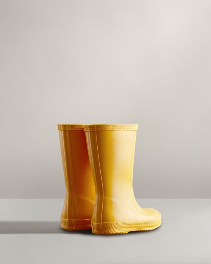 Yellow Kids' Hunter Original First Classic Gloss Rain Boots | hfVKrCL9