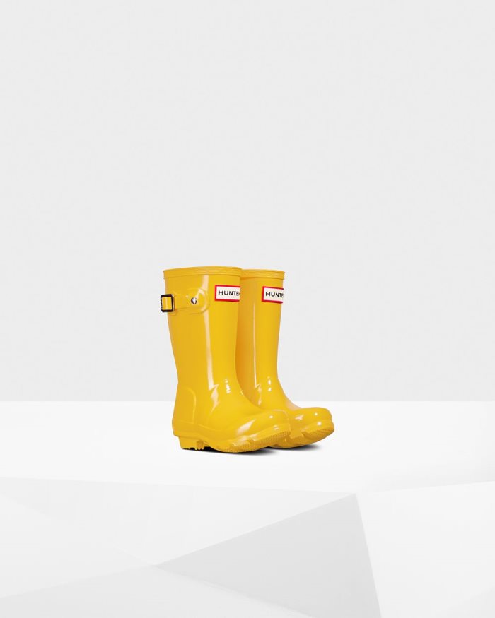 Yellow Kids' Hunter Original Gloss Boots | S1UqPPKy