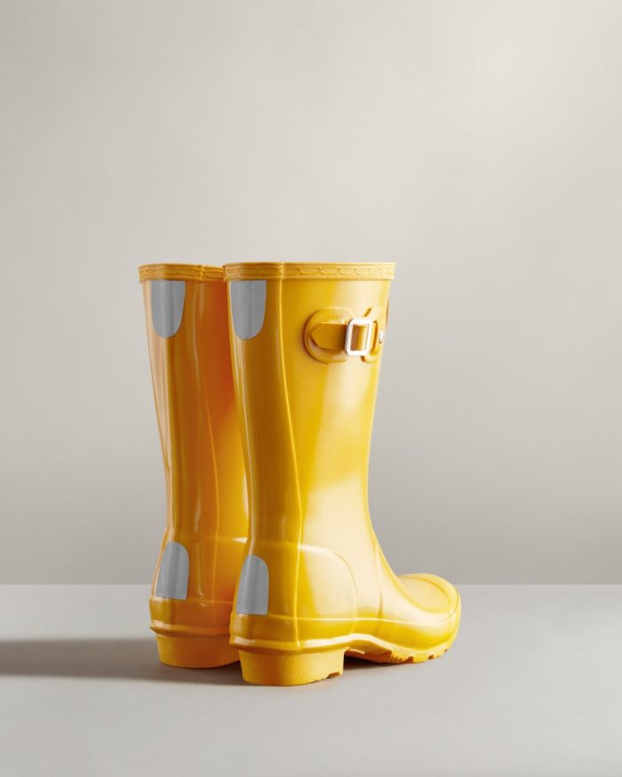 Yellow Kids' Hunter Original Gloss Rain Boots | kbVrgoR1