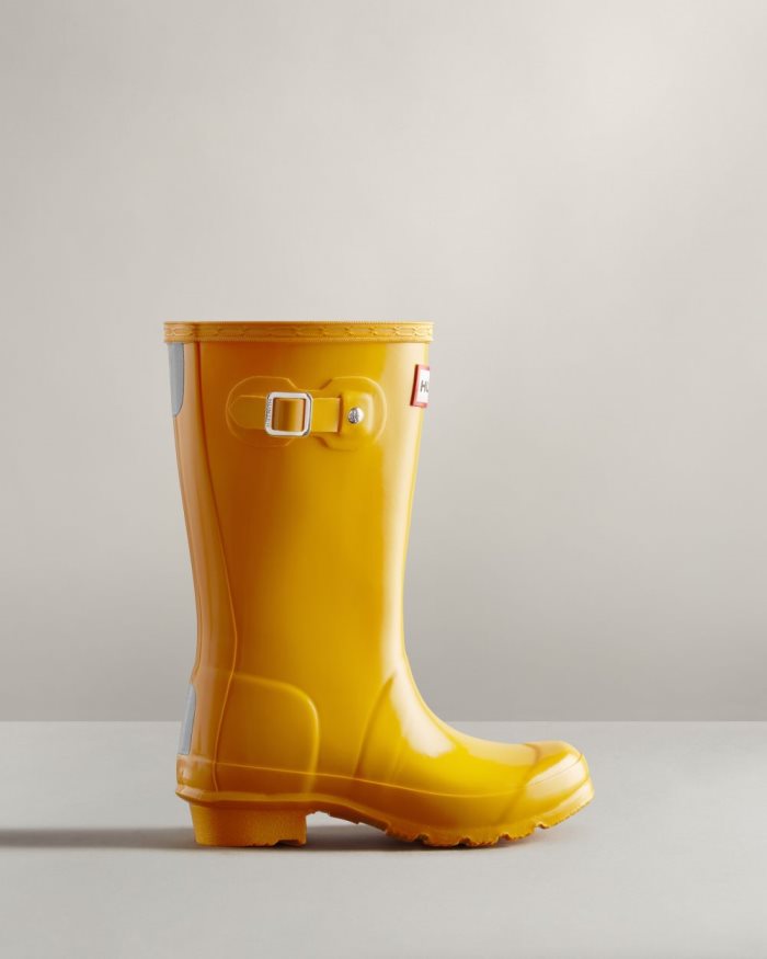 Yellow Kids\' Hunter Original Gloss Rain Boots | kbVrgoR1