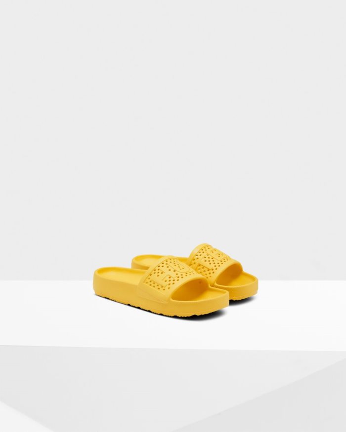 Yellow Women's Hunter Lightweight Moulded Slides | w5HBwVVQ