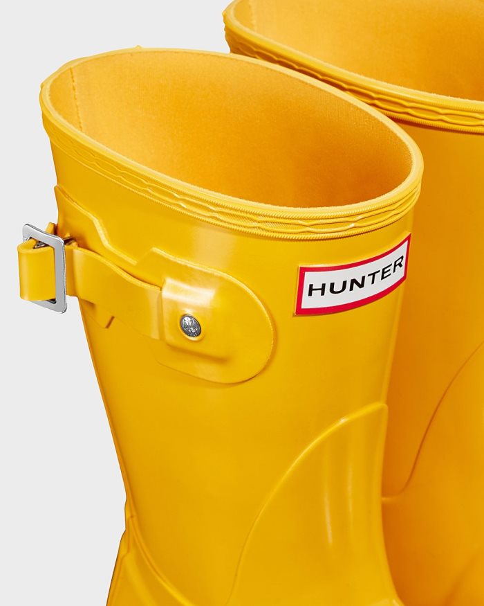 Yellow Women's Hunter Original Short Gloss Rain Boots | 6inytQ1T